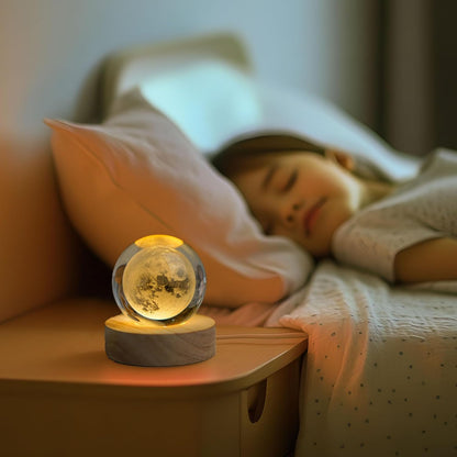 3D Crystal Moon Galaxy Night Light