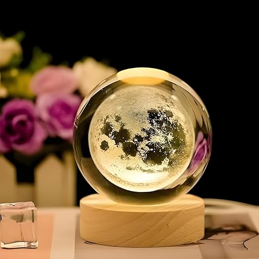 3D Crystal Moon Galaxy Night Light