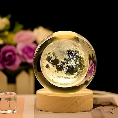 3D Crystal Moon Galaxy Night Light