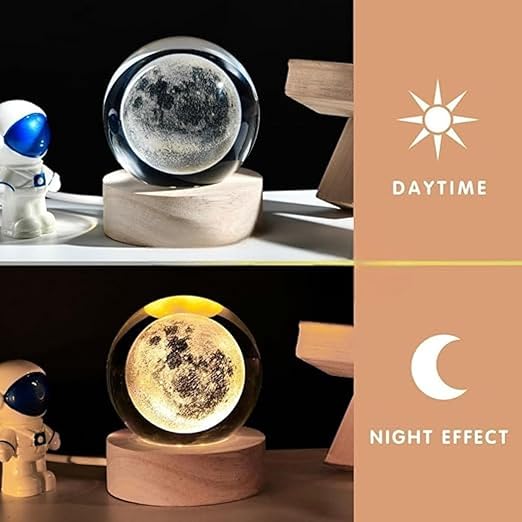 3D Crystal Moon Galaxy Night Light