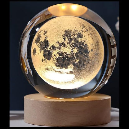 3D Crystal Moon Galaxy Night Light